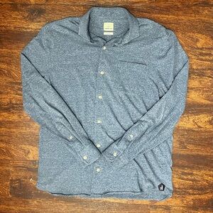 Johnnie O Shirt Hangin Out Zion Blue Button Up Soft size M Knit preowned